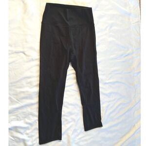 All in Motion Womens Black High Waisted Cropped Leggings Athletic Pants Size S